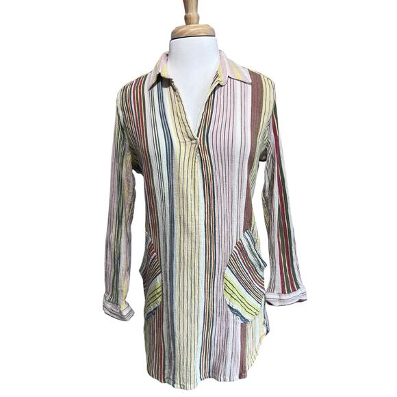 Ivy Jane Women's M Popover Tunic Top Blouse Boho Peasant Retro 70s Look - Picture 1 of 7